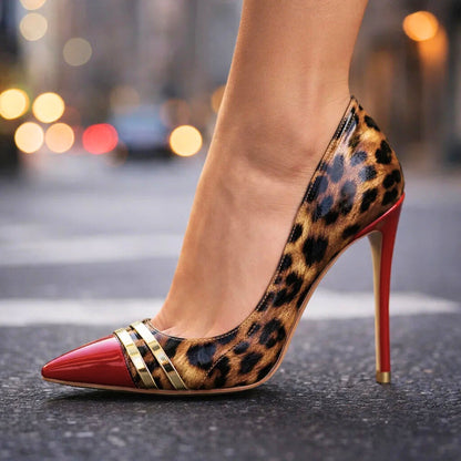 Margot leopard print stiletto heels - back view