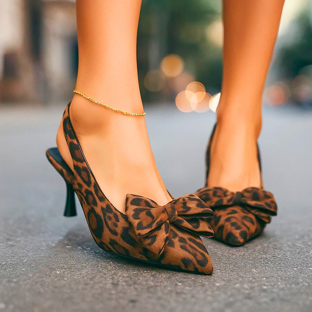 Romy leopard print heels view 3