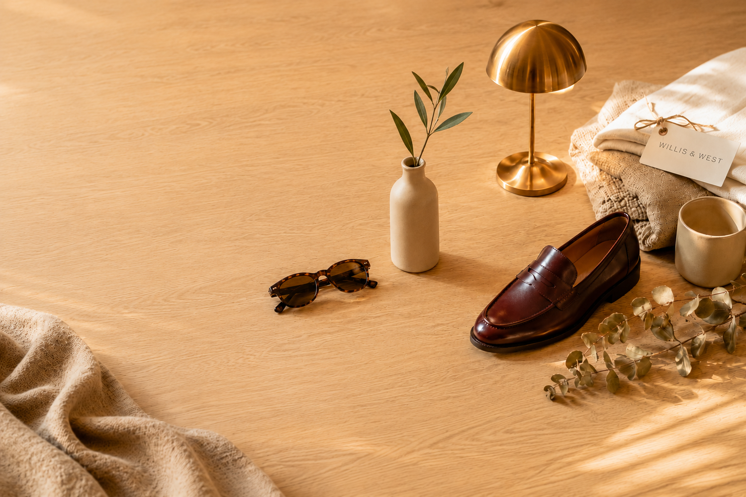 Willis and West flat lay with brand tag